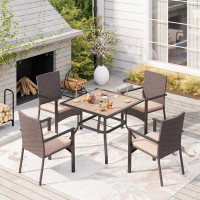 Lark Manor Square 5-pieces Patio Dining Set With Cushions