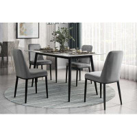 George Oliver Contemporary Sleek Design Dining Set 7Pc Dining Table-Fabric-30" H x 35.5" W x 59" D