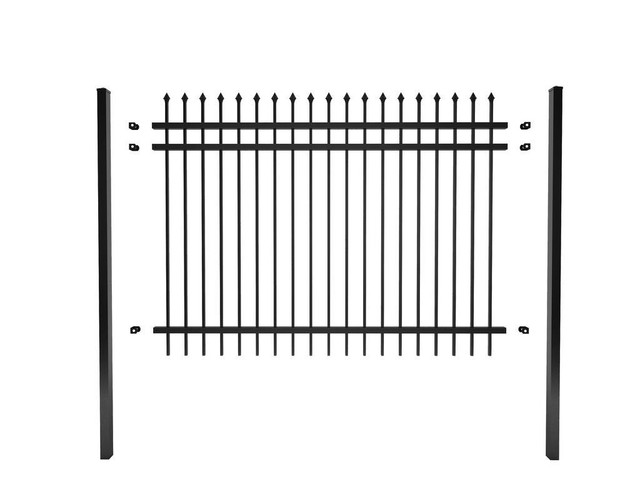 NEW 6FT FENCE PANEL BLACK METAL DECORATIVE 3532441 in Other in Regina - Image 2