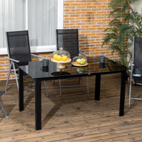 Outdoor Dining Table 150L x 90W x 74H cm Black