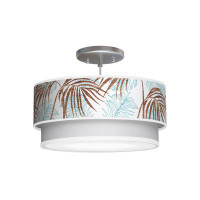 Jef Designs Palm Double Tiered Printed Shade Pendant