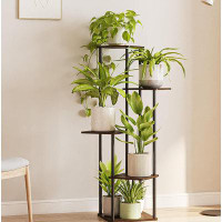 17 Stories Corner Plant Stand Indoor, 5 Tier Metal Plant Shelf for Multiple Plants, Tall Flower Stand