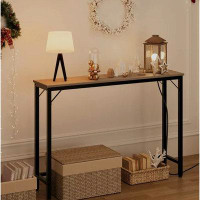 17 Stories 17 Stories Console Table With Power Outlets & Usb Ports, Narrow Sofa Table With Charging Station, 39.3" Indus