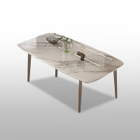 Everly Quinn 62.99" Sintered Stone tabletop Rectangular Dining Table