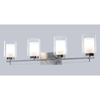 Latitude Run® Wall Light 4 Light Bathroom Vanity Lighting With Dual Glass Shade Indoor Modern Wall Mount Light