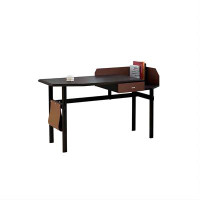 Wildon Home® 55.12" Black Rectangular Wood Desk,1-drawer