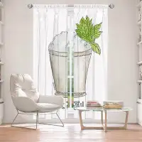 East Urban Home Lined Window Curtains 2-panel Set for Window Size by Marley Ungaro - Cocktails Mint Julep