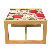 East Urban Home East Urban Home Fruits Coffee Table, Spring Apple Slices Of Flower Leaves Healthy Food Garden Harvest Pa