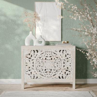 Bungalow Rose Alayzia Solid Wood 3 - Drawer Accent Chest