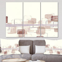 Made in Canada - East Urban Home 'Watercolor Minimal Boxes II' Painting Multi-Piece Image on Wrapped Canvas