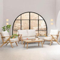 Hokku Designs 4 PCS Acacia Wood Patio Furniture Set