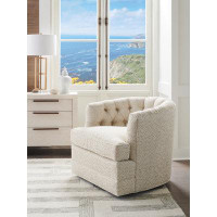 Barclay Butera Cliffhaven 32.5" Wide Tufted Polyester Swivel Barrel Chair