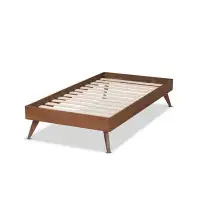 Lefancy.net Lefancy  Lissette Mid-Century Modern Walnut Brown Finished Wood King Size Platform Bed Frame