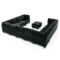 NTYUNRR 142'' Velvet Modular Sofa