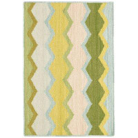 Dash and Albert Rugs Safety Net Green Woven Wool Rug