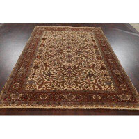 Rugsource 100% Vegetable Dye Floral Kashan Oriental Area Rug Hand-Knotted 6X9