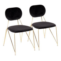 Mercer41 kitchen Chair with Metal Legs, Set of 2