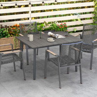 Garden Dining Table 47.2" W x 35.4" D x 29.5" H Dark Grey