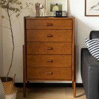 Great Deals Trading Solid Wood 5 - Drawer Accent Chest