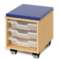 Whitney Brothers® Teachers Rolling Stool With Tray
