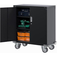 WFX Utility™ 2 Door Tool Cabinets For Garage, Lockable Garage Storage Cabinet, Locking Metal Storage Cabinet With Wheels