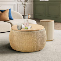 Dovecove Dant Drum Coffee Table with Storage
