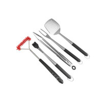 PitMaster King Pitmaster King BBQ Grill & Clean 5Pc Essentials Tools Set With Spatula, Tong, Basting Brush, BBQ Fork And