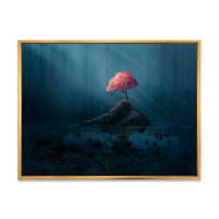 Millwood Pines Fantasy Pink Tree In Blue Forest - Traditional Canvas Wall Decor