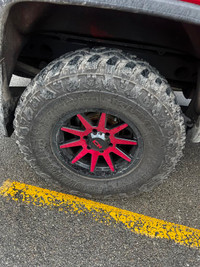 17 ION RED WHEELS 6X139 WITH 35X12.50R17 KUMHO MT71