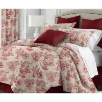 The Tailor's Bed Promenade Red Queen Coverlet & 2 Pillow Shams Set
