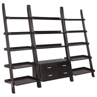 Hokku Designs Mancino 3-piece Storage Ladder Bookcase Set Cappuccino