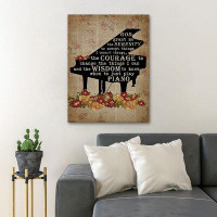 Trinx The Piano With Flowers Underneath - God Grant Me To Serenity To Accept Things I Cannot Change And The Wisdom To Kn
