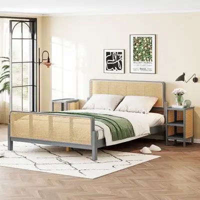 Bay Isle Home™ Georgios Platform Bed With 2 Nightstands, Bed Frame