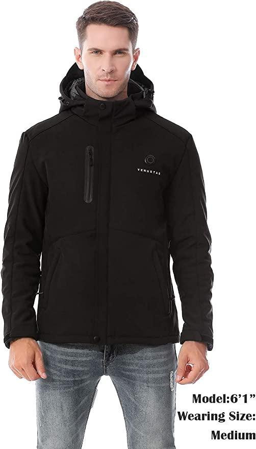 Men's Heated Performance Soft Shell Jacket with Hand Warmer Includes 7.4V Battery Pack  FREE Delivery in Men's - Image 3