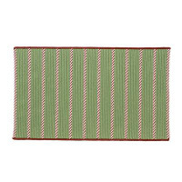 The Holiday Aisle® Naughty Elf Stripe Christmas Rug - Green