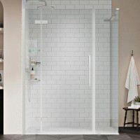 Ove Decors OVE Decors Endless TA1441301 Tampa, Corner Frameless Hinge Shower Door, 53 5/8 To 54 13/16 In. W X 72 In. H,