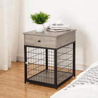 17 Stories Side Table End Table With Pet Cage And Drawer