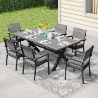 Joss & Main Abby Rectangular 6 - Person 78.74" Long Dining Set with Cushions
