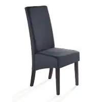 Red Barrel Studio Dining Chair Dark Grey Upholstered Fabric Seat With Black Wood Legs