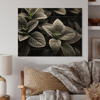 Latitude Run® Grey Plants Botanical Serenity On Wood Print