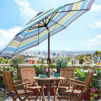 Dovecove 9' Outdoor Patio Umbrella,Table Umbrella, Patio Umbrella with 8 Strong Rims,Black & White Stripe