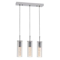 SIMPOL HOME Modern Pendant Lighting with Chromed Finished, Chandeliers with Bubble Glass