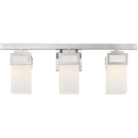 Lighting Lumens Harding Lighting Lights Transitional Bath Vanity With Satin Opal White Glass Shade In Brushed Nickel Fin