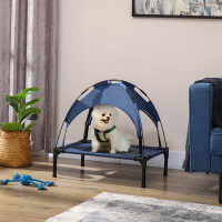 Tucker Murphy Pet™ Elevated Cooling Pet Bed with Canopy for Medium-Sized Dogs Dark Blue