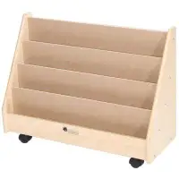 Trojan Classroom Furniture Double Sided 4 Compartment Book Display with Wheels