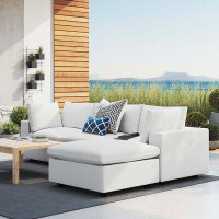 Ebern Designs Kazys 4-Piece Outdoor Patio Sectional Sofa In Navy