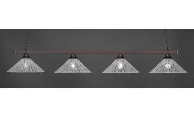 Wildon Home® Luminaire suspendu linéaire à 4 lumières pour table de billard Bama