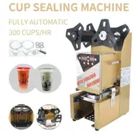 Electric Automatic Bubble Tea Cup Sealing Machine Sealer 300Cups/h 350W - - FREE SHIPPING