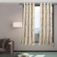 Frifoho Flower Pattern Curtains, Thermal Insulated Blackout Energy Savings Room Darkening Soundproof_T001c1