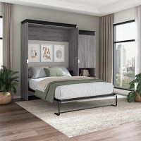 Wade Logan Camalla Murphy Bed and Storage Cabinet with Pull-Out Shelf